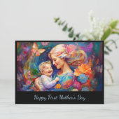 Moeder met baby jongen eerste Moederdag Kaart (Staand voorkant)