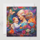 Moeder met baby meisje eerste Moederdag Kaart (Voorkant)