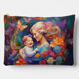 Moeder met Baby Meisje Kleurrijke Schilderij Etui