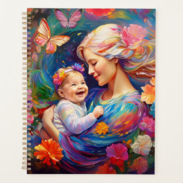 Moeder met Baby Meisje Kleurrijke Schilderij Planner