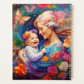 Moeder met Baby Meisje Kleurrijke Schilderij Planner (Achterkant)