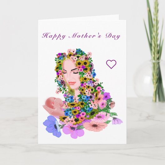 Moeder met Baby Moederdag Kaart Schilderen (Voorkant)