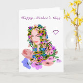 Moeder met Baby Moederdag Kaart Schilderen (Gele Bloem)
