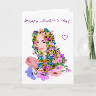 Moeder met Baby Moederdag Kaart Schilderen