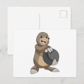 Moeder met bowlingbal briefkaart (Voorkant / Achterkant)