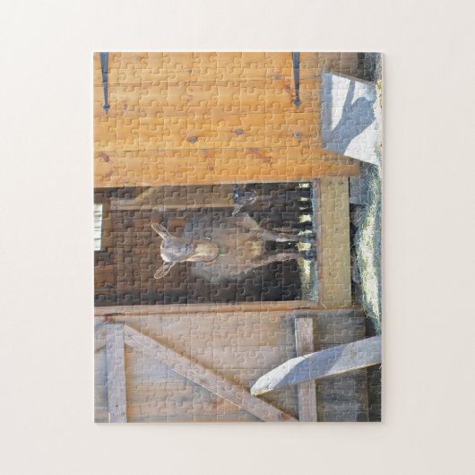 Moeder met een Baby-geit-puzzel Legpuzzel (Verticaal)