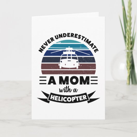 Moeder met een helikopter grappig cadeau moeder vr kaart (Voorkant)