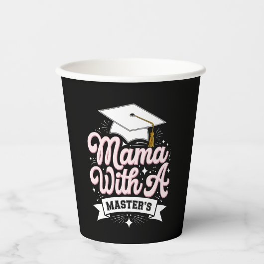 Moeder Met Een Masterdiploma Afstudeer Moeder Papieren Bekers (Voorkant)