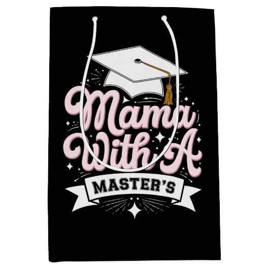 Moeder met een masterdiploma afstuderen mama medium cadeauzakje (Voorkant)