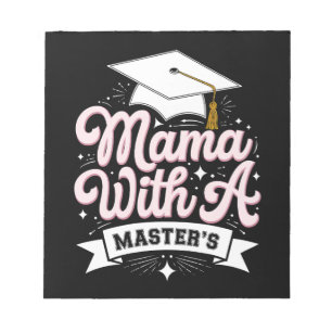 Moeder Met Een Masterdiploma Afstuderen Mama Notitieblok