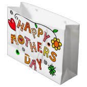 Moeder met grote cadeaus groot cadeauzakje (Voorkant Gekanteld)