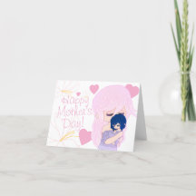 Moeder met haar baby meisje kaart