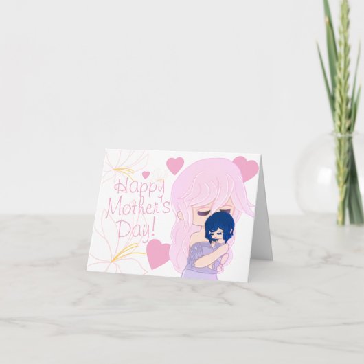Moeder met haar baby meisje kaart (Voorkant)