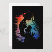 Moeder met haar baby, moeder en haar baby schets, bedankkaart (Voorkant / Achterkant)