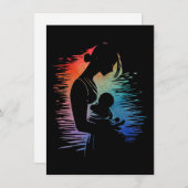 Moeder met haar baby, moeder en haar baby schets, feestdagenkaart (Voorkant / Achterkant)