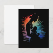 Moeder met haar baby, moeder en haar baby schets, notitiekaartje (Voorkant / Achterkant)