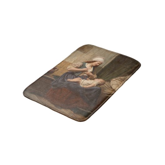 Moeder met haar kind (door Rudolf Jordan) Badmat (Gekanteld)