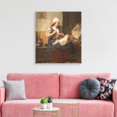 Moeder met haar kind (door Rudolf Jordan) Canvas Afdruk (Insitu (Woonkamer))