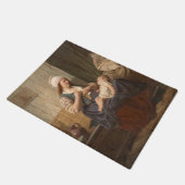 Moeder met haar kind (door Rudolf Jordan) Deurmat (Schuin)