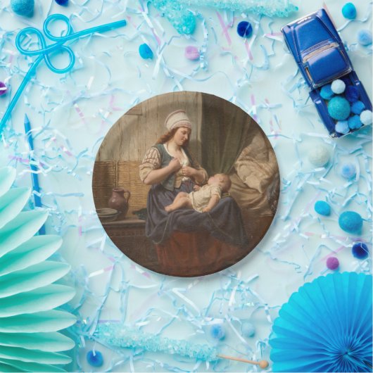 Moeder met haar kind (door Rudolf Jordan) Papieren Bordje (Feest)