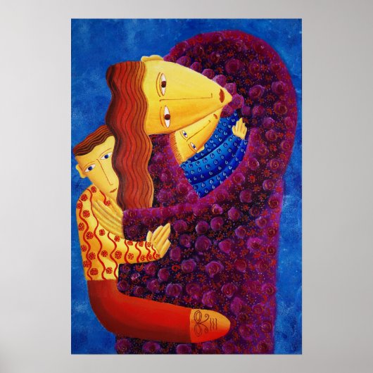 Moeder met haar twee zoons poster (Voorkant)