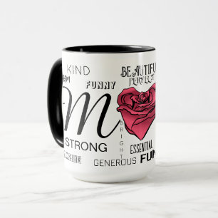 Moeder met Hart Roos en Typografie Mok
