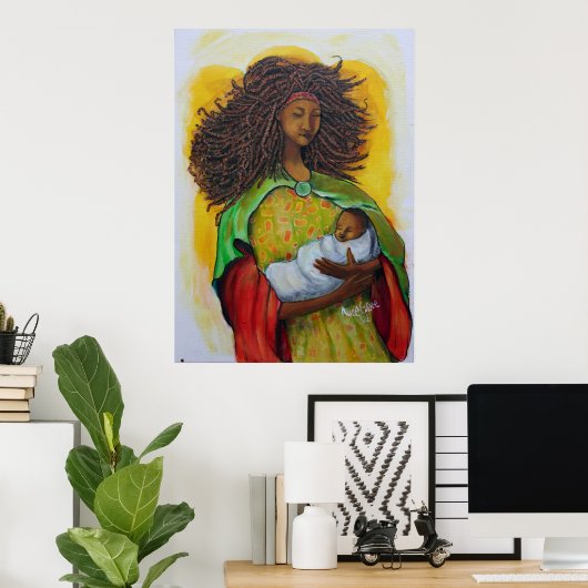 Moeder met kind poster (Thuiskantoor)