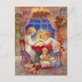  moeder met kinderen aan de tafel briefkaart (Voorkant)