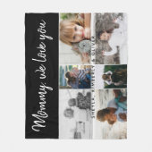 Moeder met Kinderen en Familie Mam 6 Foto Collage Fleece Deken (Voorkant)