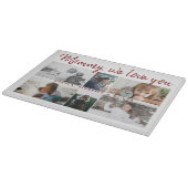 Moeder met Kinderen en Familie Mam 6 Foto Collage Snijplank (Hoek)