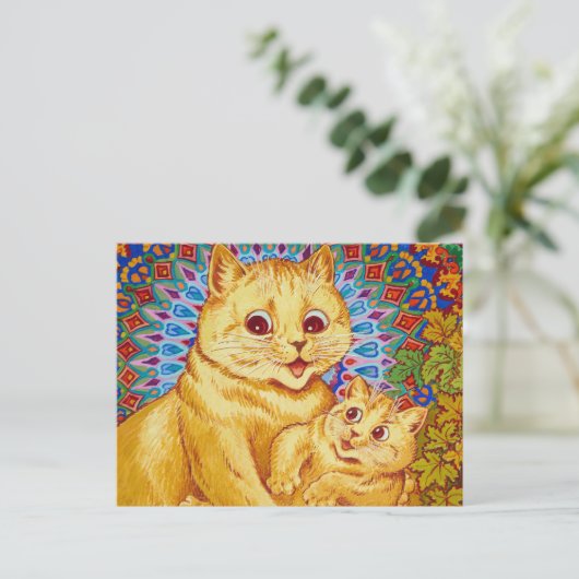 Moeder met Kitten door Louis Wain Briefkaart (Staand voorkant)