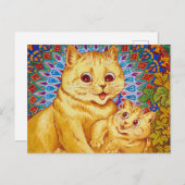 Moeder met Kitten door Louis Wain Briefkaart (Voorkant / Achterkant)