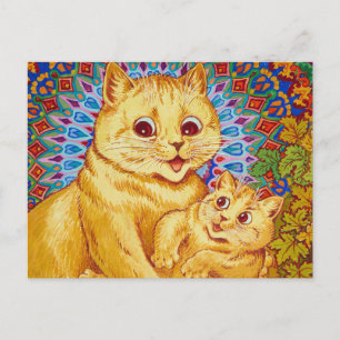 Moeder met Kitten door Louis Wain Briefkaart