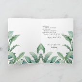 Moeder met liefde groen en goud tropische bladeren kaart (Binnen)