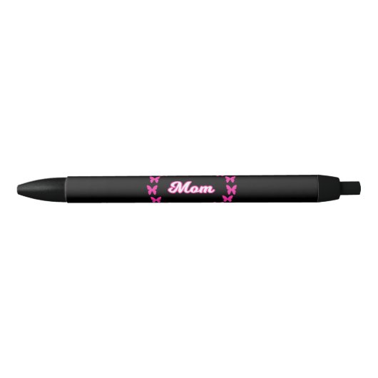 Moeder Met Mooie Roze Vlinders Zwarte Inkt Pen (Voorkant)