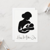 Moeder met pasgeboren Baby Moederdag Kaart (Voorkant / Achterkant in situ)