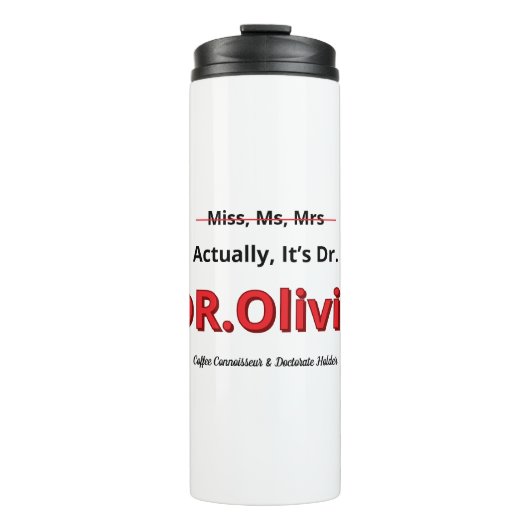 Moeder met PhD Grappig Promotiegeschenk voor Haar Thermosbeker (Voorkant)