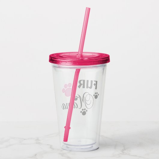 Moeder met roze poot met acrylknol acryl drinkbeker (Achterkant)