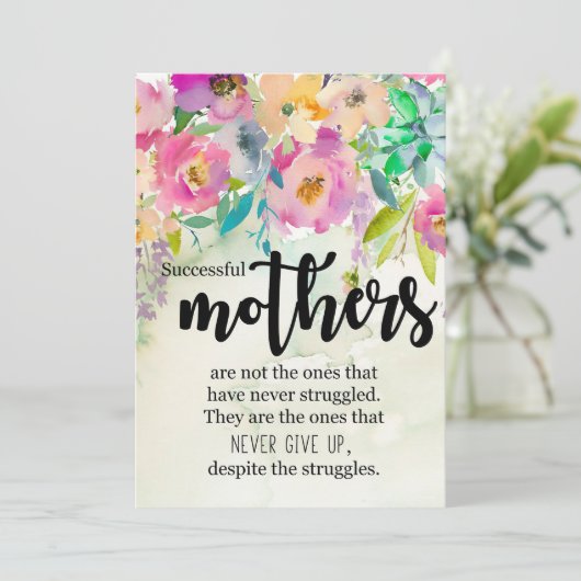 Moeder met succes Moeders Bedankkaart (Staand voorkant)