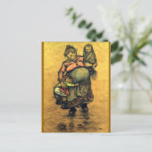 Moeder met twee Kinderen Briefkaart (Staand voorkant)