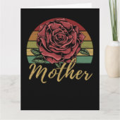 Moeder met vervormde Retro Sunset Red Rose Kaart (Voorkant)
