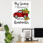 Moeder mijn grootste zegeningen noemen me grootmoe poster (Thuiskantoor)