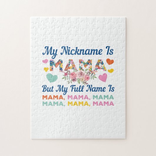 Moeder mijn naam is mama Birthday Legpuzzel (Verticaal)
