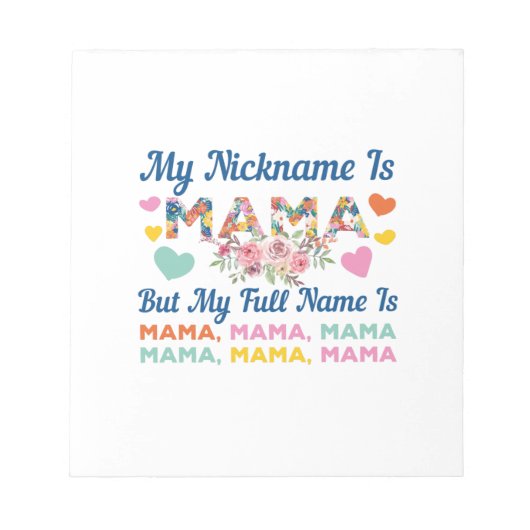 Moeder mijn naam is mama Birthday Notitieblok (Voorkant)
