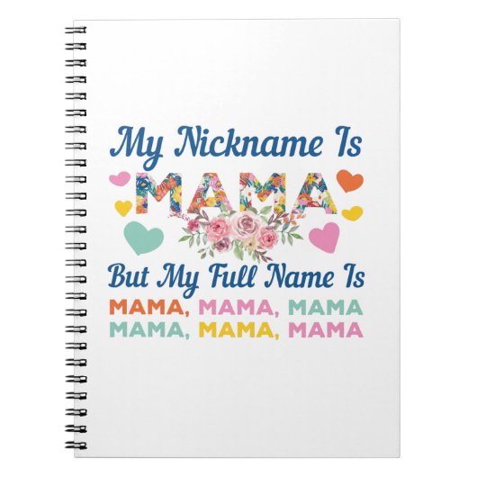Moeder mijn naam is mama Birthday Notitieboek (Voorkant)