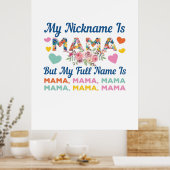 Moeder mijn naam is mama Birthday Poster (Keuken)