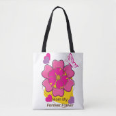 Moeder Mijn Ontworpen Bloem Altijd Bloem Tote Bag (Voorkant)