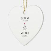 Moeder | Mimi Jaar Oprichtingsdatum Kerstmis Keram Keramisch Ornament (Links)