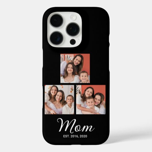Moeder Modern Schrift Zwart 3 Foto Hoes-M Case-Mate iPhone Case (Achterkant)