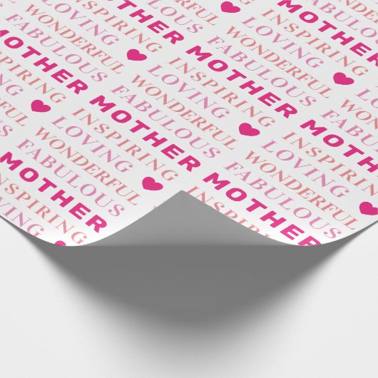 Moeder Modern Typografie Heart Cadeaupapier (Hoek)
